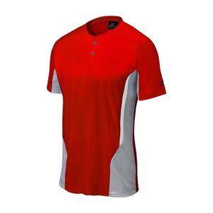 Mizuno Youth Elite 2-Button Baseball Jersey, Red/Gray, Sz. XL